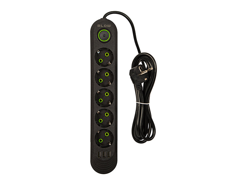 98-226# Tinklo pratęsėjas ps-520 5-lizdų 3xusb 2m juodas 2x1mm - gaukdaugiau.lt