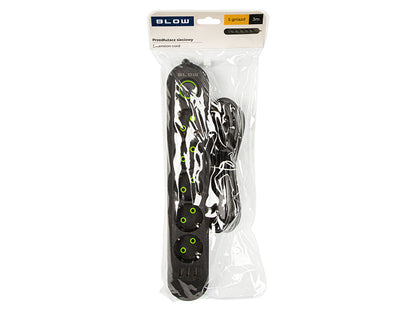 98-227# Tinklo pratęsis PS-530 5-lizdų 3xUSB 3m juodas 2x1mm - gaukdaugiau.lt