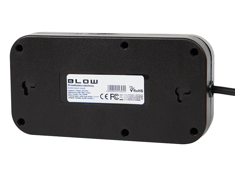 98-235# Tinklo pratęsėjas ps-350u 3-lizdai 4xusb 1xusb-c 5m juodas 3x1mm - gaukdaugiau.lt