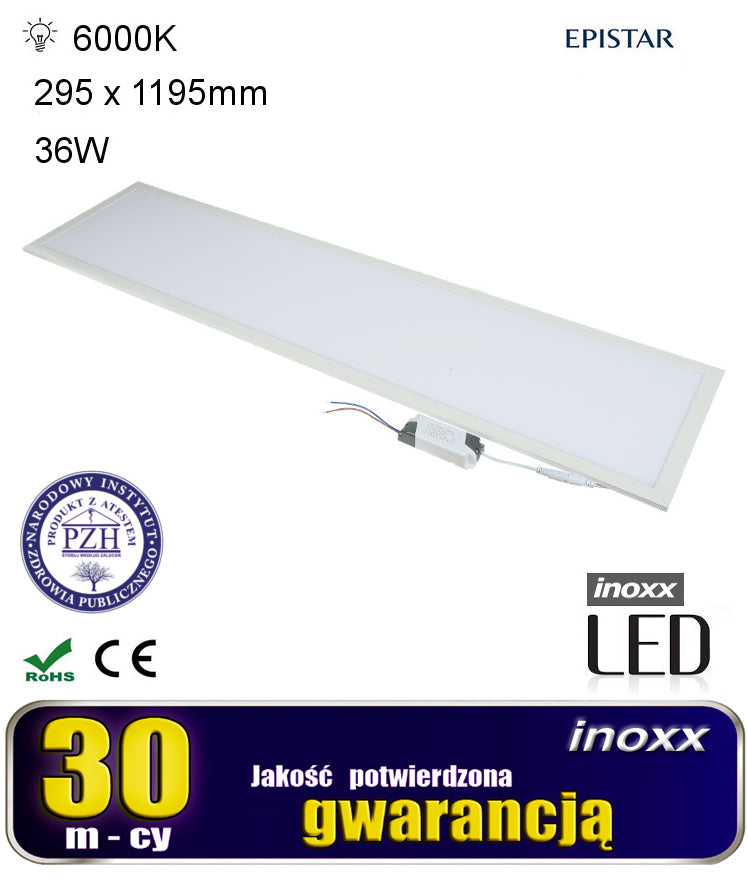 LED plokštė 120x30 36w lubų lemputė plona kasetė 6000k šalta - gaukdaugiau.lt