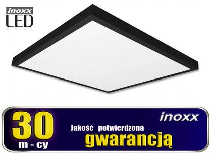 60x60 LED plokštė 36w lubinė kasetinė lempa 3000k šilta + juoda ant sienos montuojama rėmas - gaukdaugiau.lt