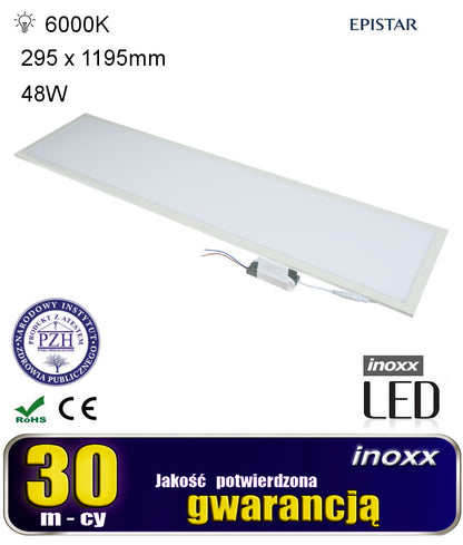 LED lubos plokštė 120x30 48w plona kasetinė lempa 6000k šalta - gaukdaugiau.lt