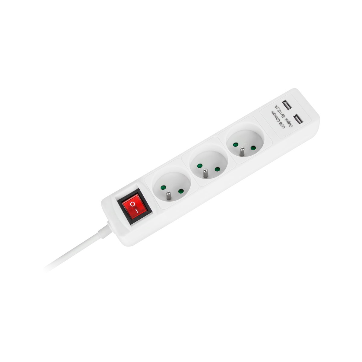 Tinklo laido pratęsiklis PremiumLine 3 lizdai + 2 USB lizdai su jungikliu - 1,5 m - gaukdaugiau.lt