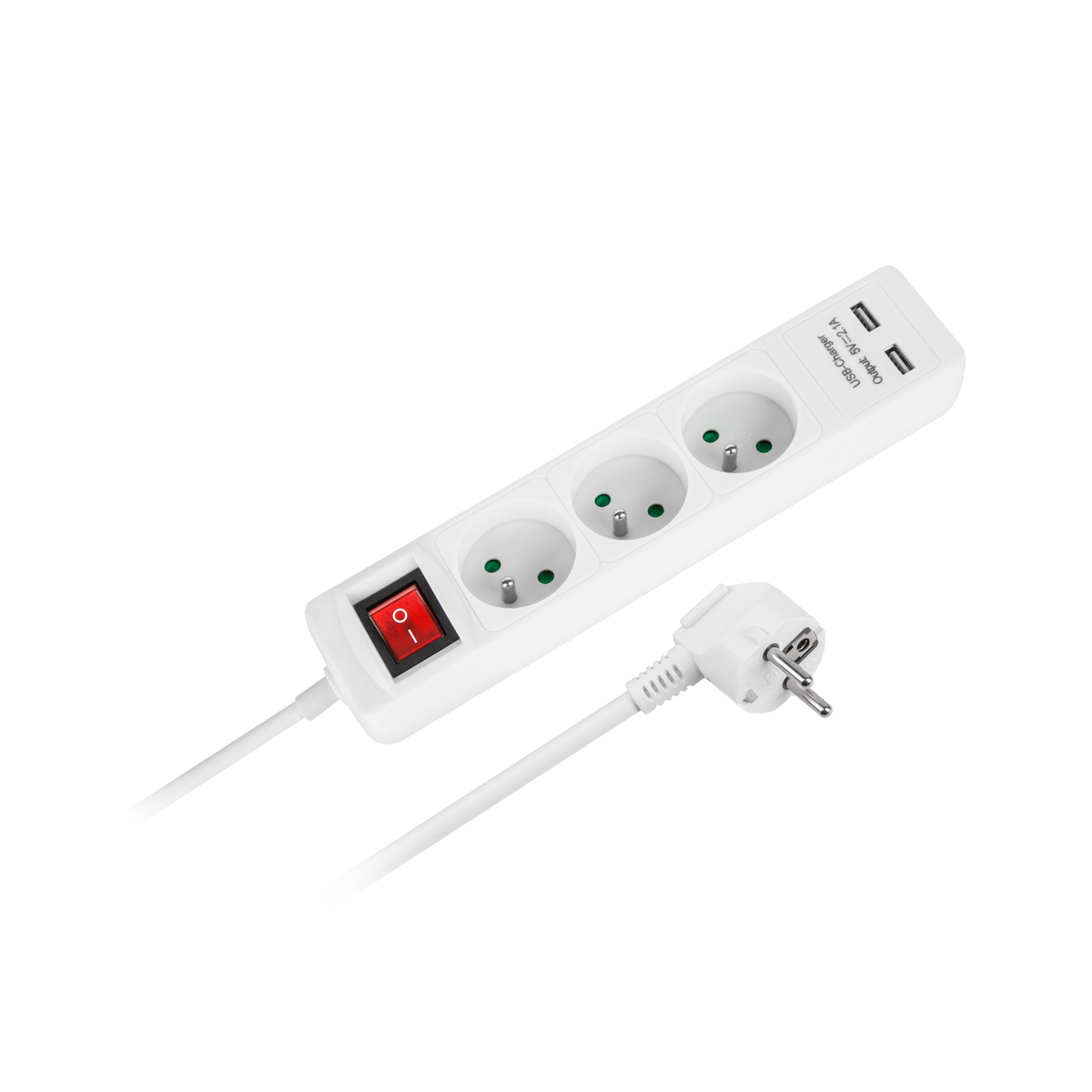 Tinklo pratęsėjas PremiumLine 3 lizdai + 2 USB lizdai su išjungikliu - 5m - gaukdaugiau.lt