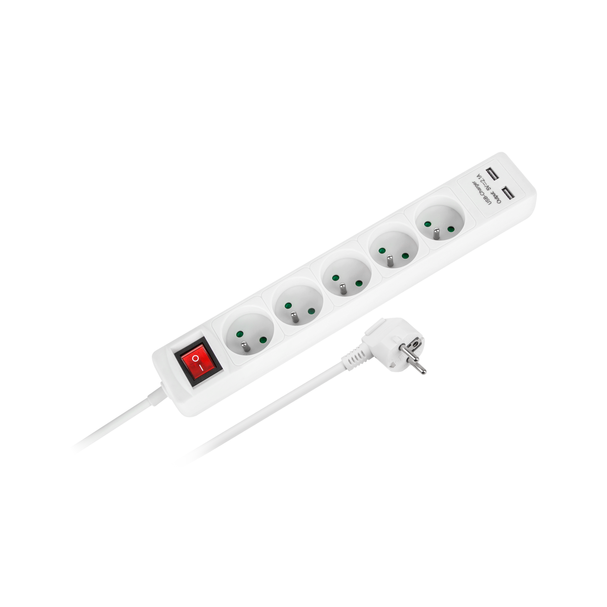 Tinklo pratęsėjas PremiumLine 5 lizdai + 2 USB lizdai su jungikliu - 1,5 m - gaukdaugiau.lt