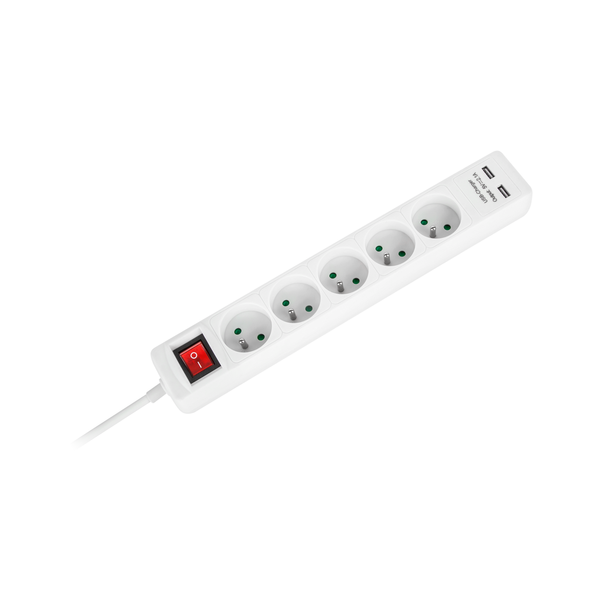 Tinklo pratęsėjas PremiumLine 5 lizdai + 2 USB lizdai su jungikliu - 1,5 m - gaukdaugiau.lt