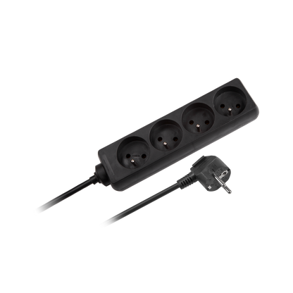 Tinklinis laido pratęsėjas PremiumLine juodas, 4 lizdai be jungiklio, 5 m laidas (3x1,5 mm) - gaukdaugiau.lt