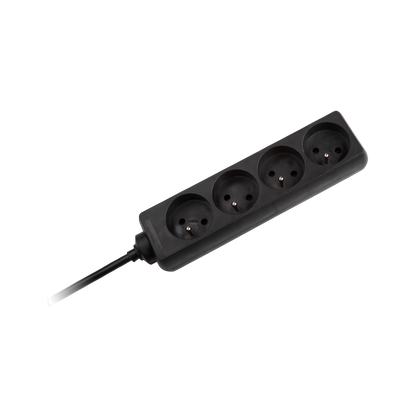 Tinklinis laido pratęsėjas PremiumLine juodas, 4 lizdai be jungiklio, 5 m laidas (3x1,5 mm) - gaukdaugiau.lt