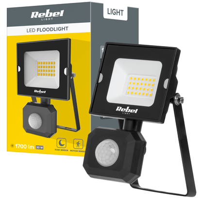 LED reflektorius 20W su judesio ir sutemų jutikliu, 4000K, 230V - gaukdaugiau.lt