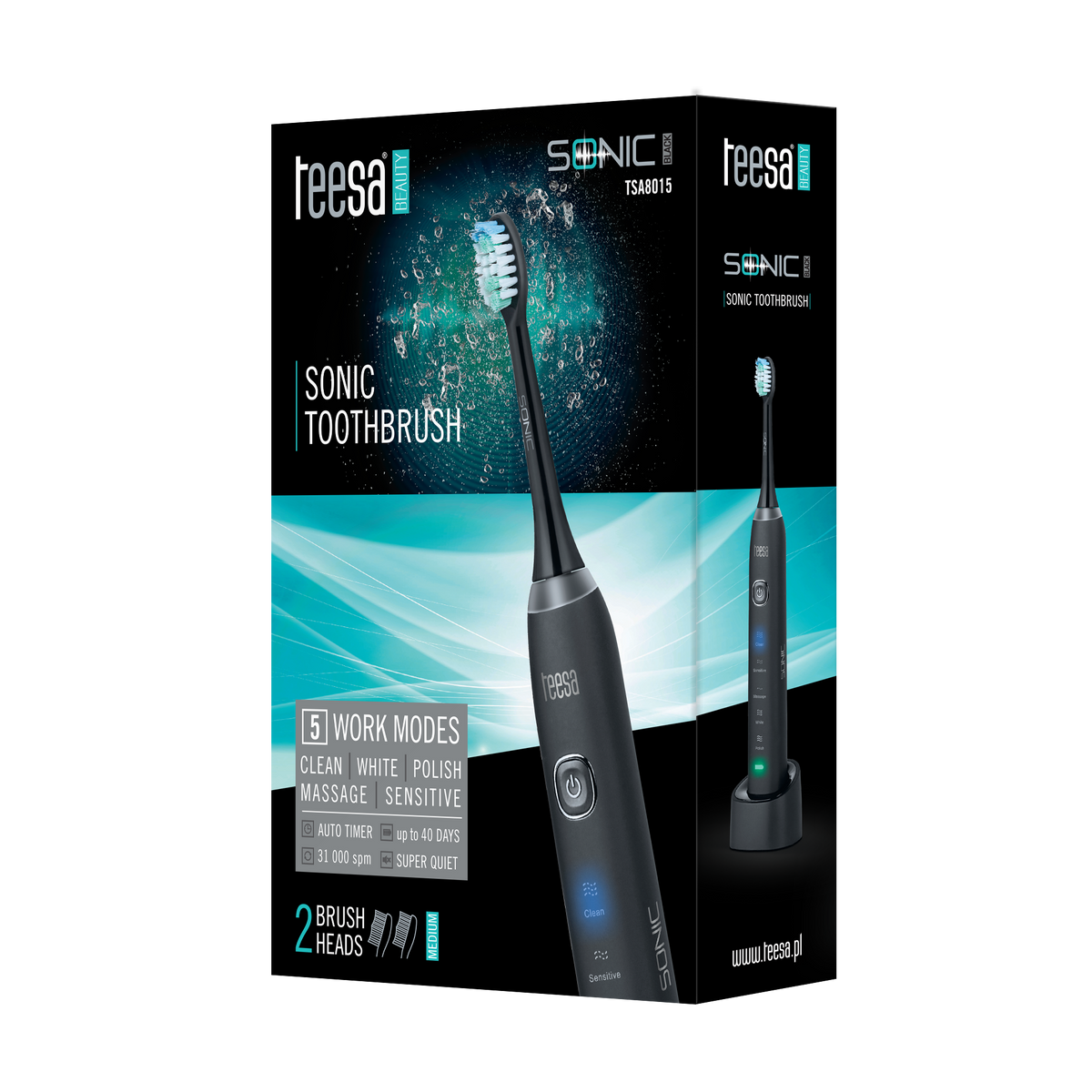 Garso dantų šepetėlis PremiumLine Sonic Black - gaukdaugiau.lt