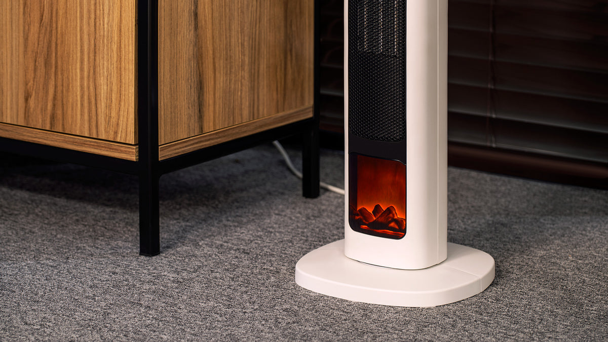 Stulpinis PTC termoventiliatorius PremiumLine su kaminu imitacijos funkcija. - gaukdaugiau.lt