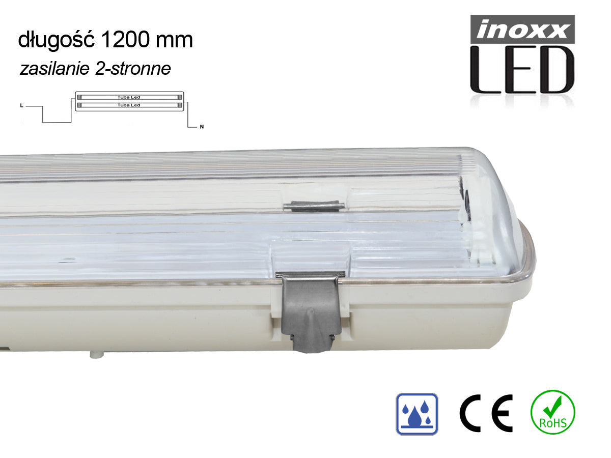 Rinkinys: 10x hermetiška LED lempos korpusas IP65 + 20x LED lemputė 120cm 18W T8 4000K G13 neutrali - gaukdaugiau.lt