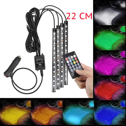 Automobilio LED RGB lazdelės 22CM