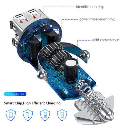 Greito įkrovimo auto SAM. 2 X USB 3.0 FAST adapteris