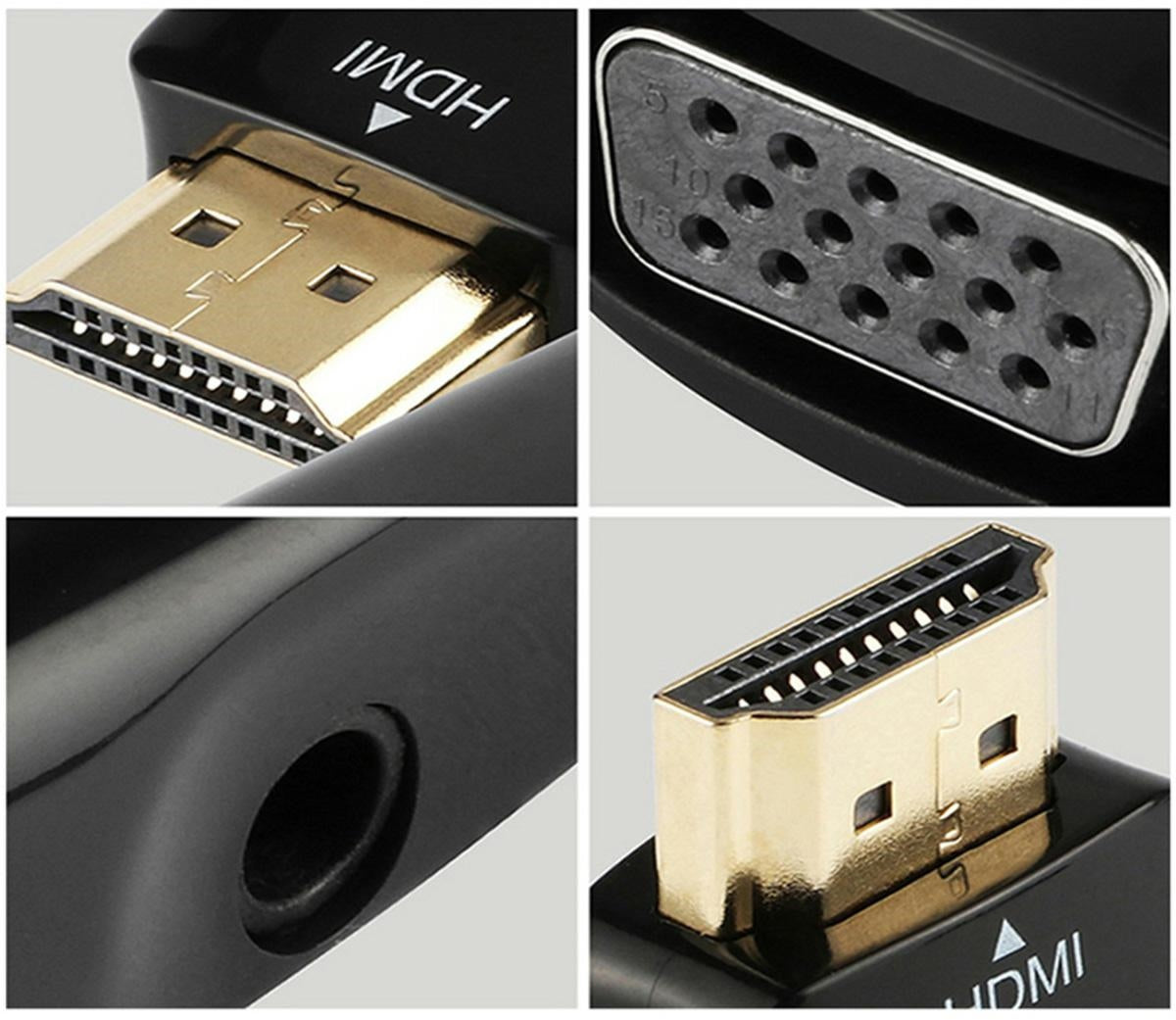 Keitiklis adapteris HDMI į VGA + Audio laidas