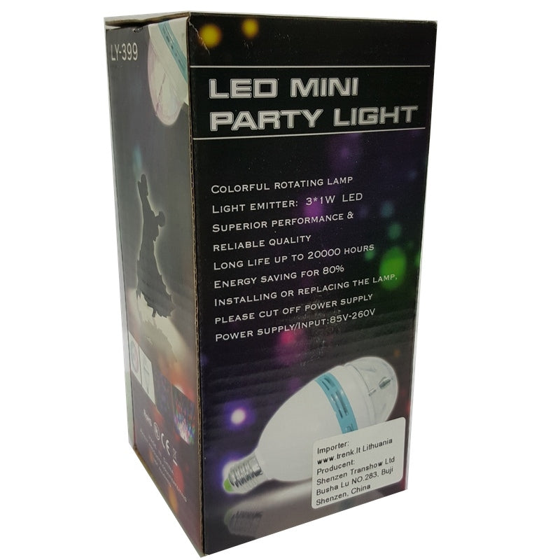 LED 360 besisukanti lempa 6W RGB