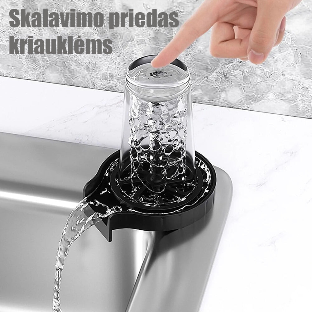 Stiklinių skalavimo priedas